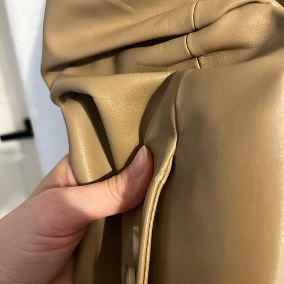 Veronica Beard NWT Beacon Faux Leather Dickey Jacket Khaki Vegan Leather 6 - Picture 11 of 12